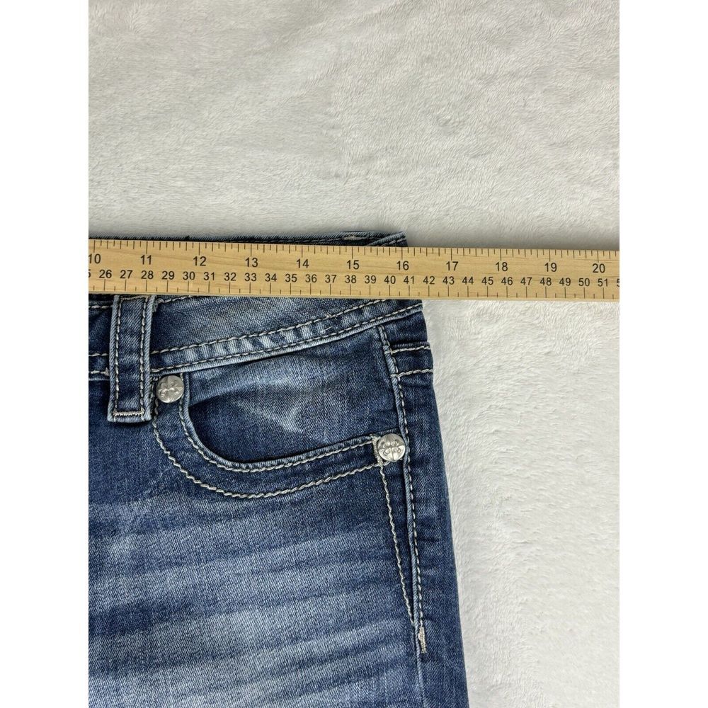 Miss Me Jeans Women's Size 31 Chloe Bootcut Blue Mid Rise Jeans (Hemmed) - Picture 4 of 15